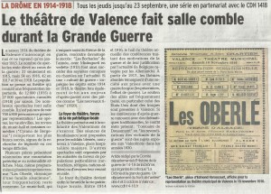 le théâtre de Valence pendant la grande guerre