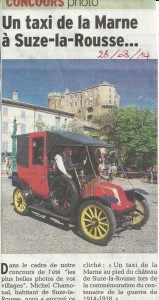 Clin d'oeil aux taxis de la Marne à Saint-Paul trois Châteaux