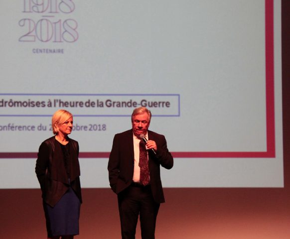 Journée de l’association des maires de la Drôme à Bourg-lès-Valence autour de la Grande Guerre, conférence des membres du CDH14-18