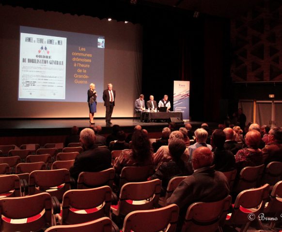 Journée de l’association des maires de la Drôme à Bourg-lès-Valence autour de la Grande Guerre, conférence des membres du CDH14-18