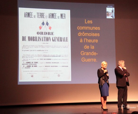 Journée de l’association des maires de la Drôme à Bourg-lès-Valence autour de la Grande Guerre, conférence des membres du CDH14-18