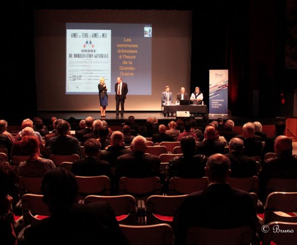 Journée de l’association des maires de la Drôme à Bourg-lès-Valence autour de la Grande Guerre, conférence des membres du CDH14-18