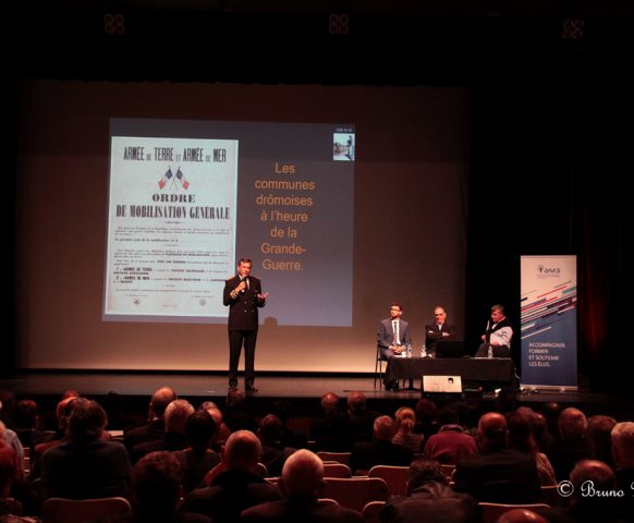 Journée de l’association des maires de la Drôme à Bourg-lès-Valence autour de la Grande Guerre, conférence des membres du CDH14-18